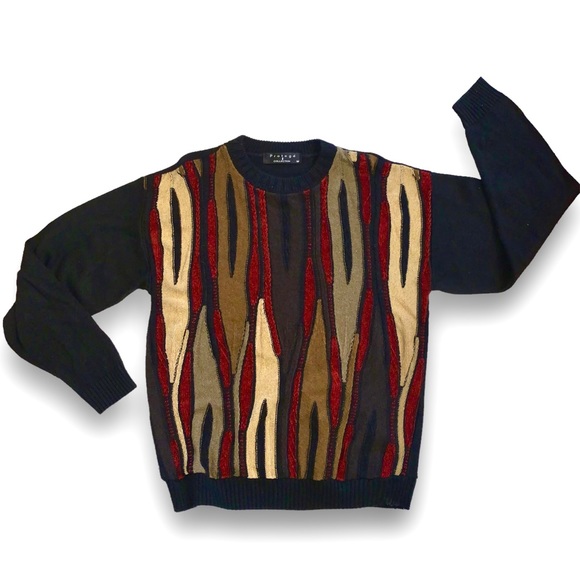 v i n t a g e :: Slouchy Coogi Style Textured Grandpa Knit Sweater - Picture 4 of 13